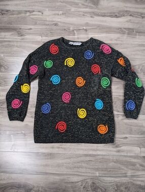 Rafaella Women's Vintage 3D Swirl Patterned Sweater Gold Speckle Small